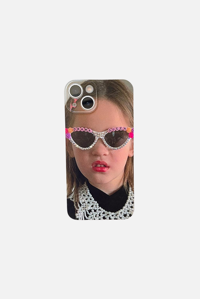 Retro Glasses Girl Pattern iPhone Case