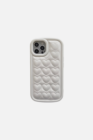 
                  
                    Load image into Gallery viewer, Candy Color Soft Back 3D Love Heart White iPhone Case
                  
                