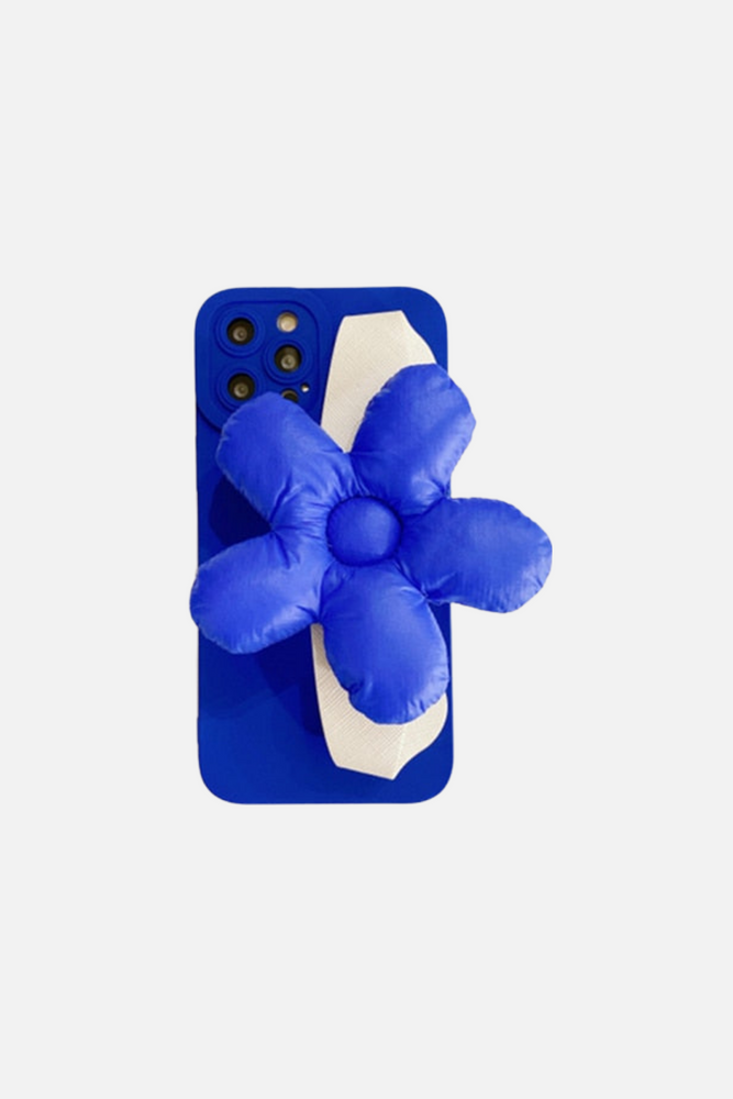 3D Down Jacket Flower Blue White Bracelet iPhone Case