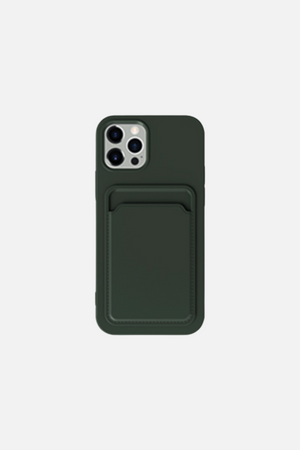 
                  
                    Load image into Gallery viewer, Simple Color Dark Green Wallet iPhone Case
                  
                