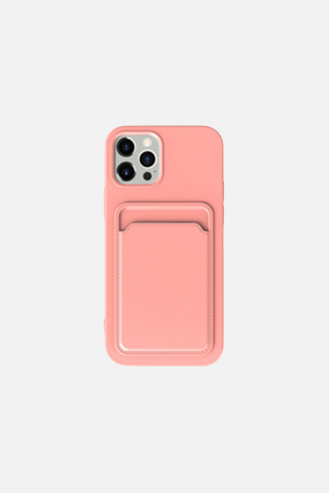 Simple Color Pink Wallet iPhone Case