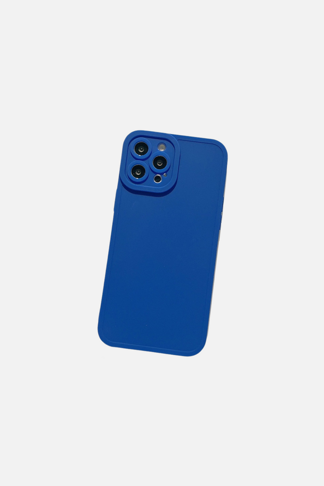 Candy Color Soft Silicone Matte Blue iPhone Case