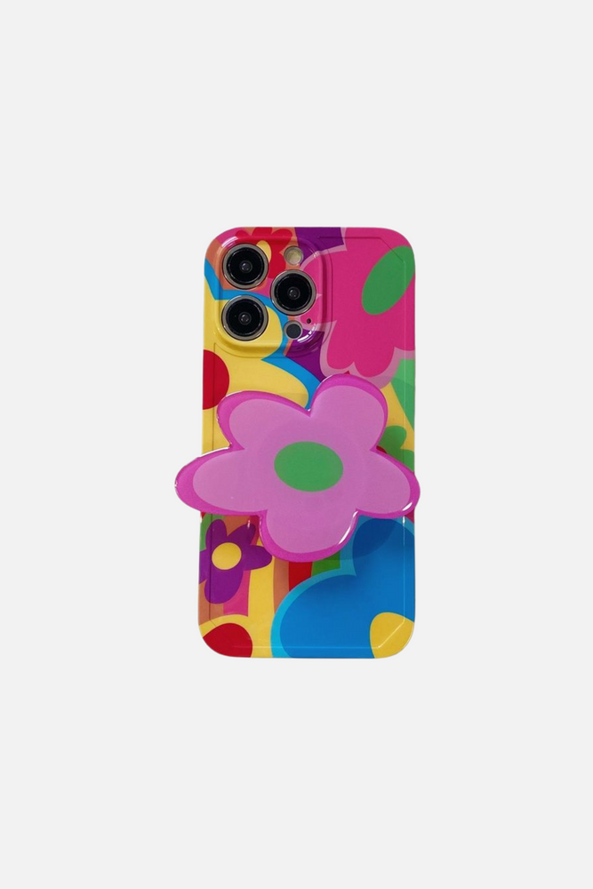 Artistic Colorful Flower Stand Holder iPhone Case