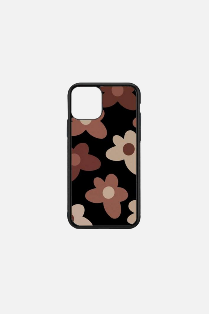 Black Cover Flowers 5 iPhone Case