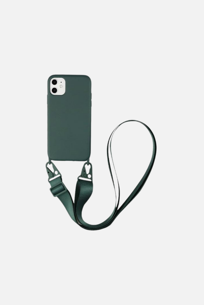Candy Color Dark Green Crossbody Bracelet iPhone Case