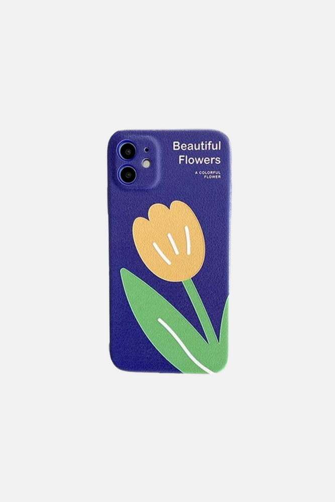 Tulip Flower Blue iPhone Case
