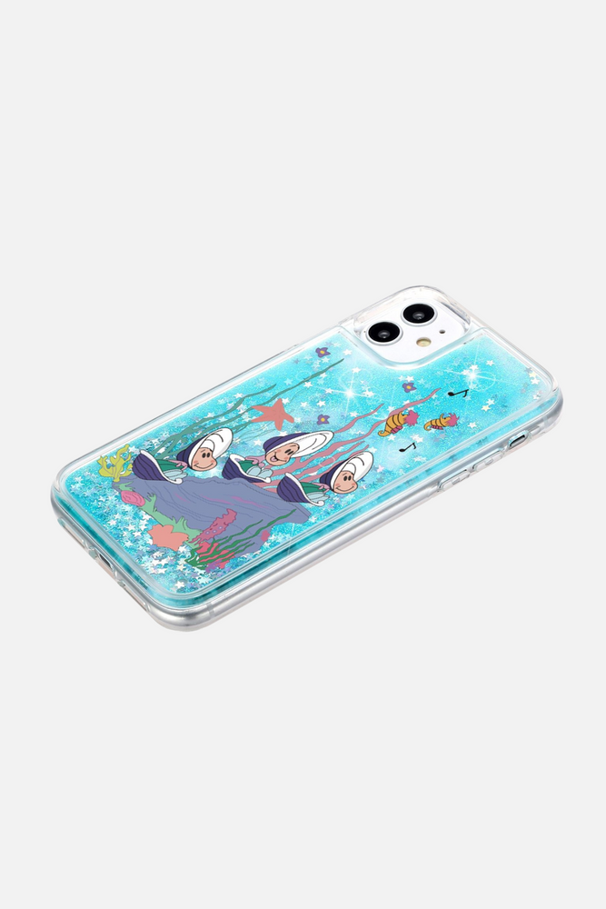 
                  
                    Load image into Gallery viewer, Oyster Conch Glitter Blue Quicksand iPhone Case
                  
                