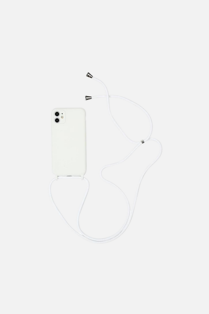 Liquid Silicone Crossbody White iPhone Case