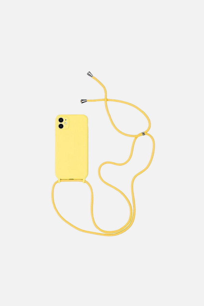 Liquid Silicone Crossbody Yellow iPhone Case