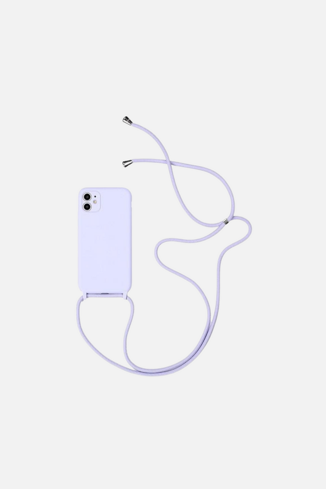 Liquid Silicone Crossbody Purple iPhone Case