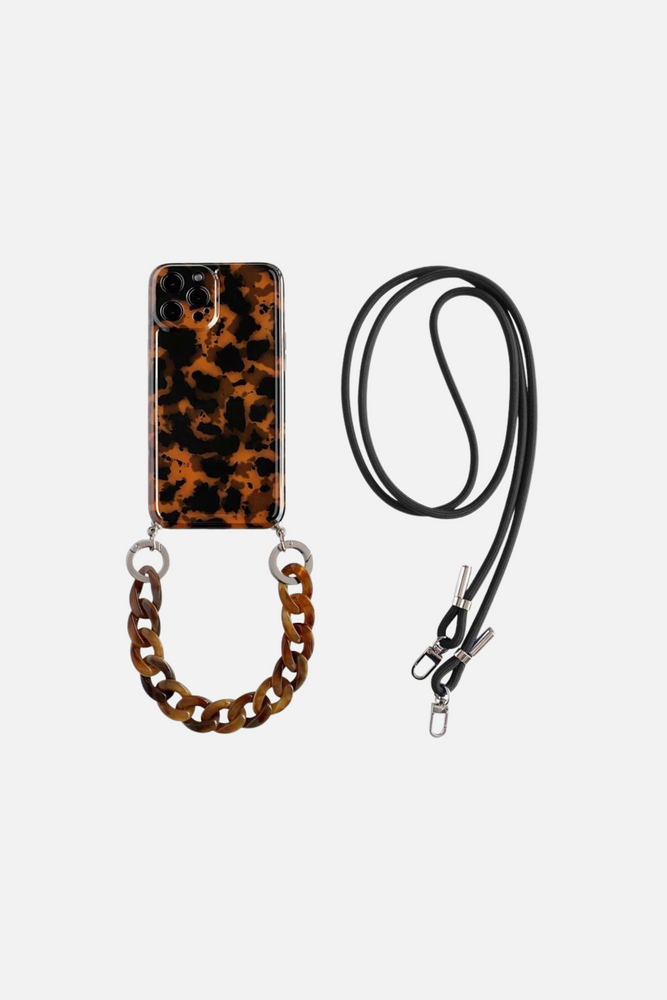 Amber Leopard Crossbody Bracelet iPhone Case