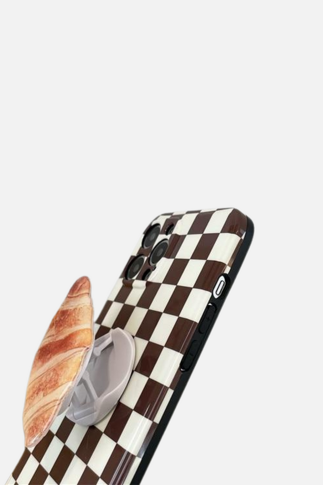 
                  
                    Load image into Gallery viewer, Lattice Lovely Croissant Stand Holder iPhone Case
                  
                