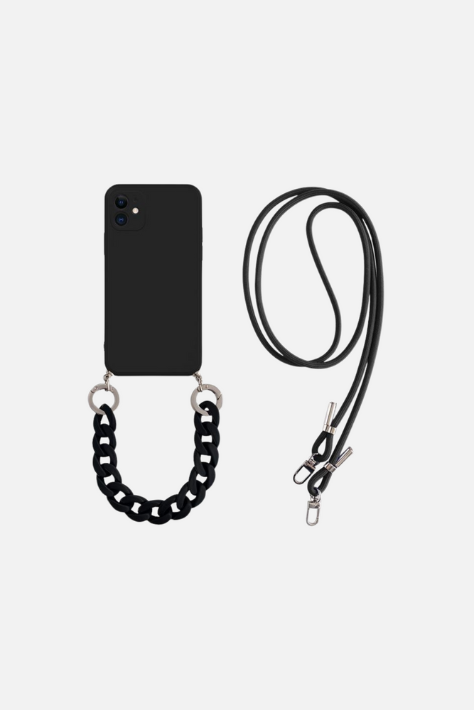 Pure Black Crossbody Bracelet iPhone Case