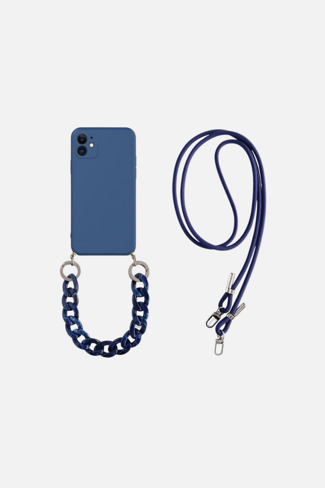 Pure Blue Crossbody Bracelet iPhone Case