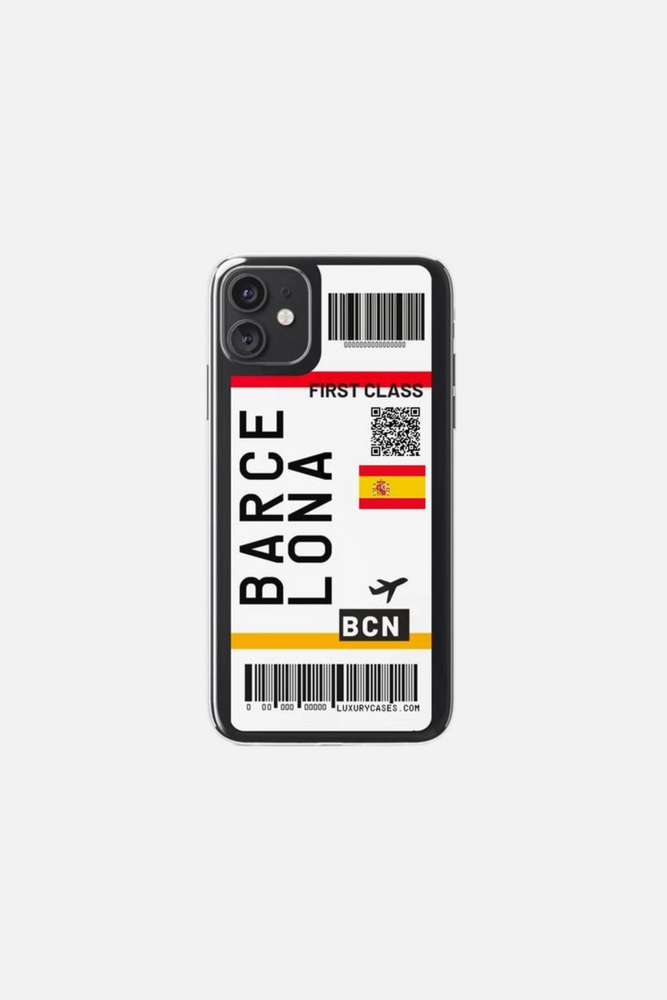 First Class Flight Ticket Barcelona iPhone Case