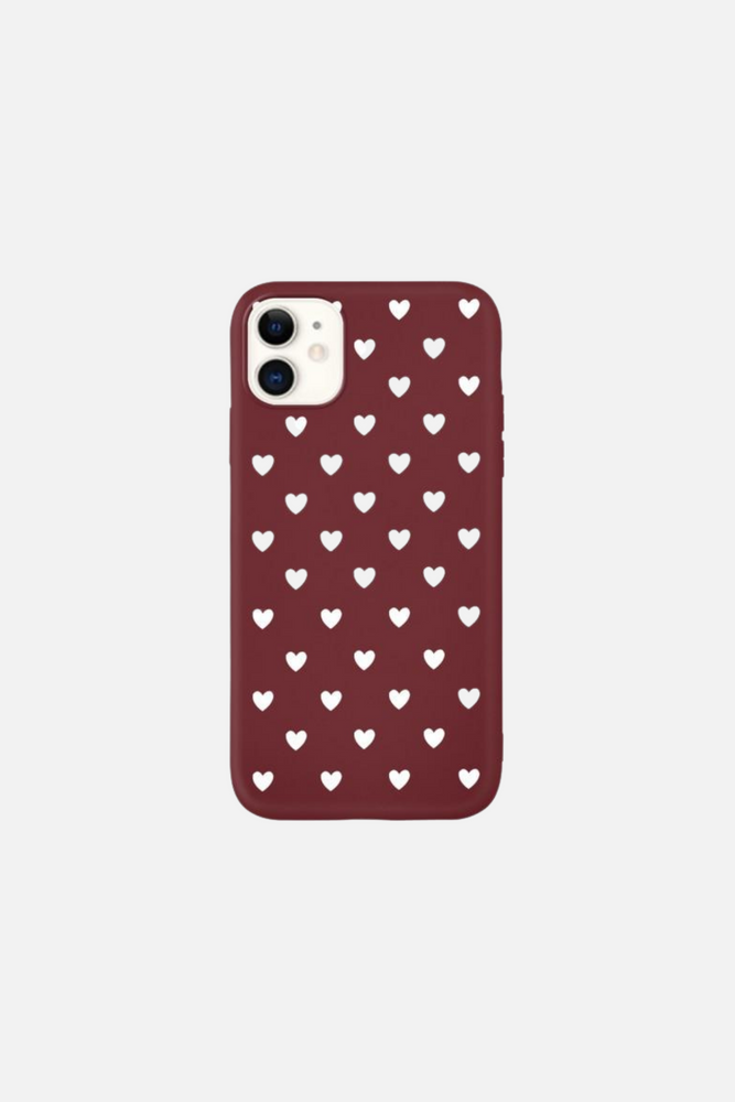 Simple Love Heart Brown iPhone Case